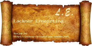 Lackner Ernesztina névjegykártya